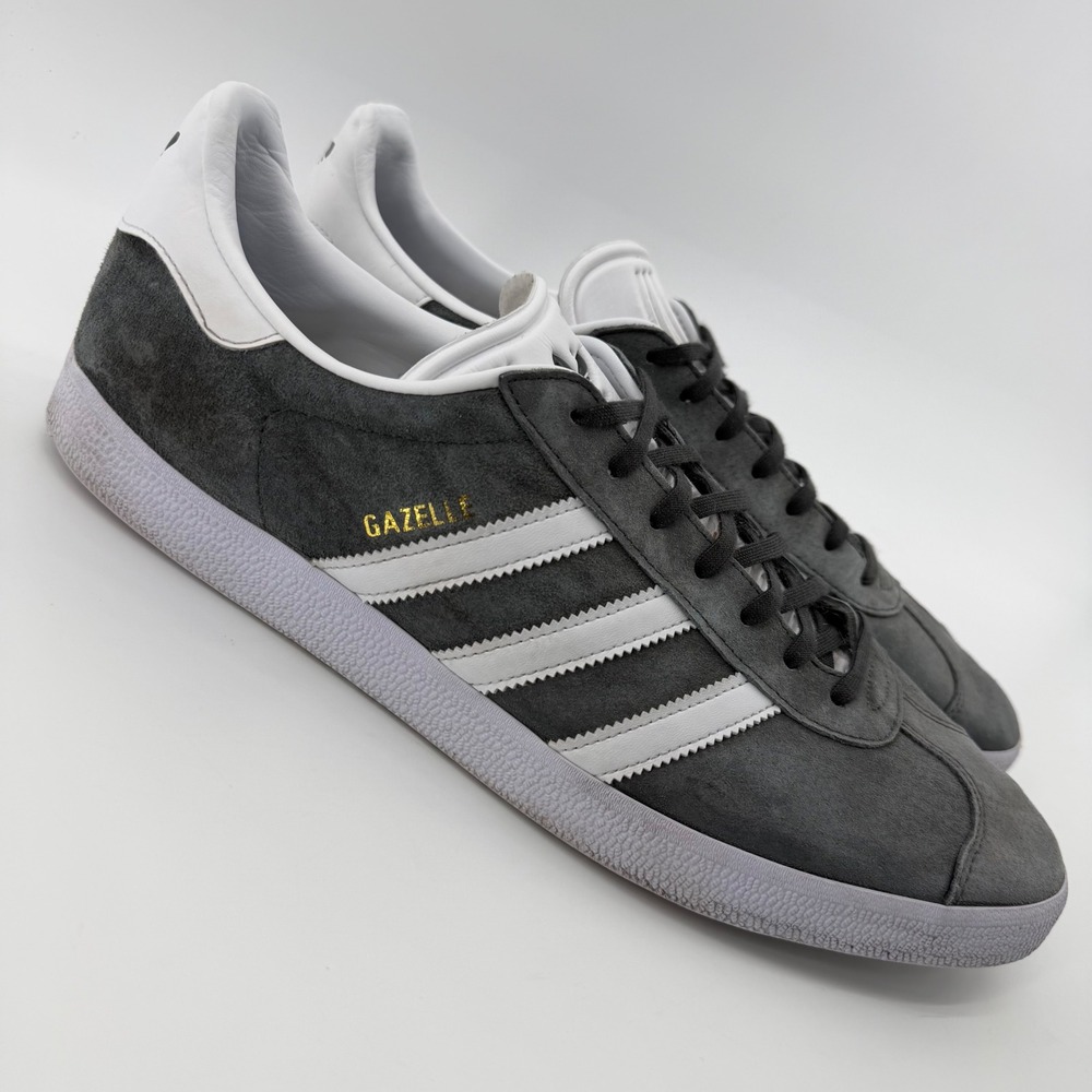 adidas Originals Gazelle BB5480 Mens Size 14 Grey White Suede Sneakers Shoes